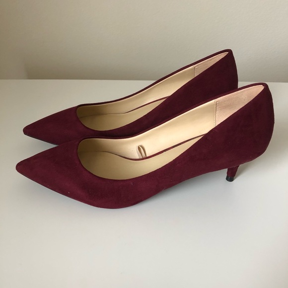 maroon low heels